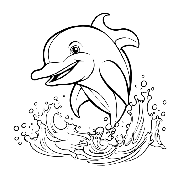 Ausmalbild Delphin