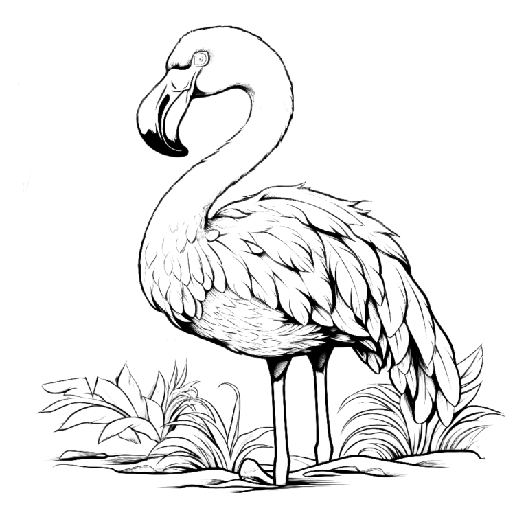 Dibujo para colorear El flamenco
