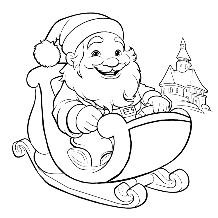 Coloring picture The jolly Santa Claus