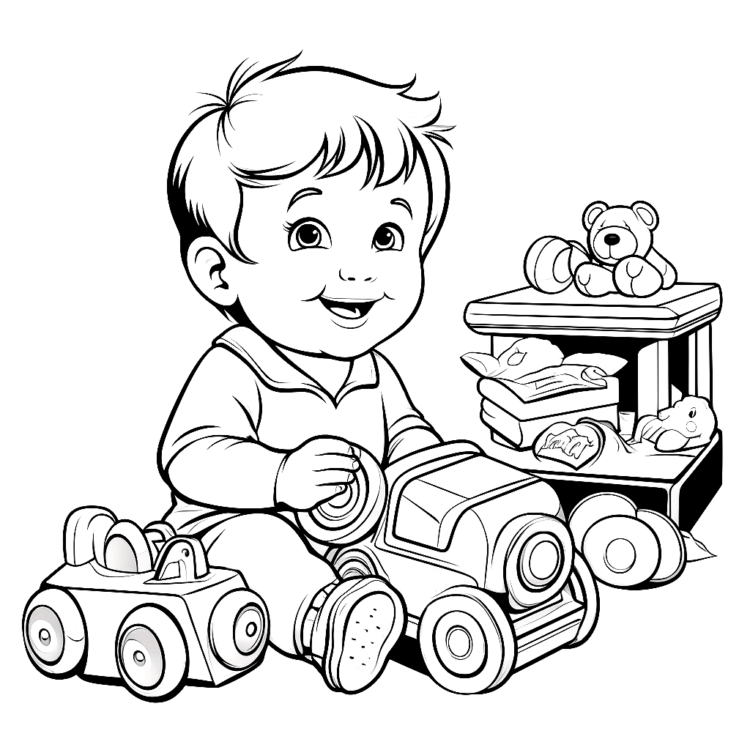 Ausmalbild Ein Baby