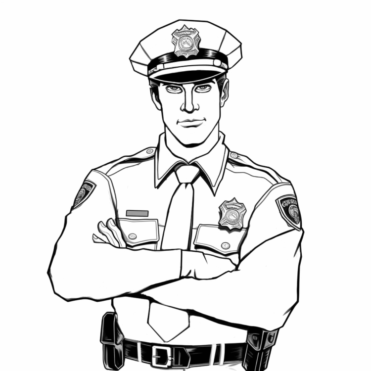 Ausmalbild Ein Polizist