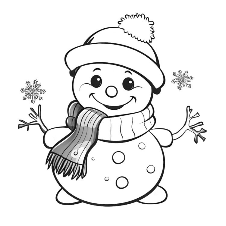 Colorear un muñeco de nieve