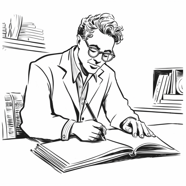 Ausmalbild Ein Wissenschaftler