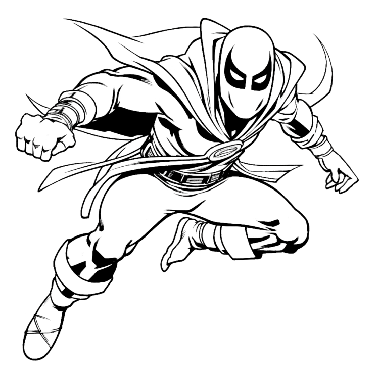Dibujo para colorear Un superhéroe ninja