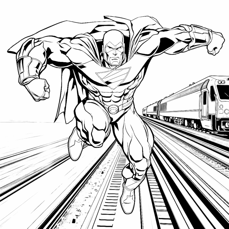 Dibujo para colorear Un superhéroe fuerte