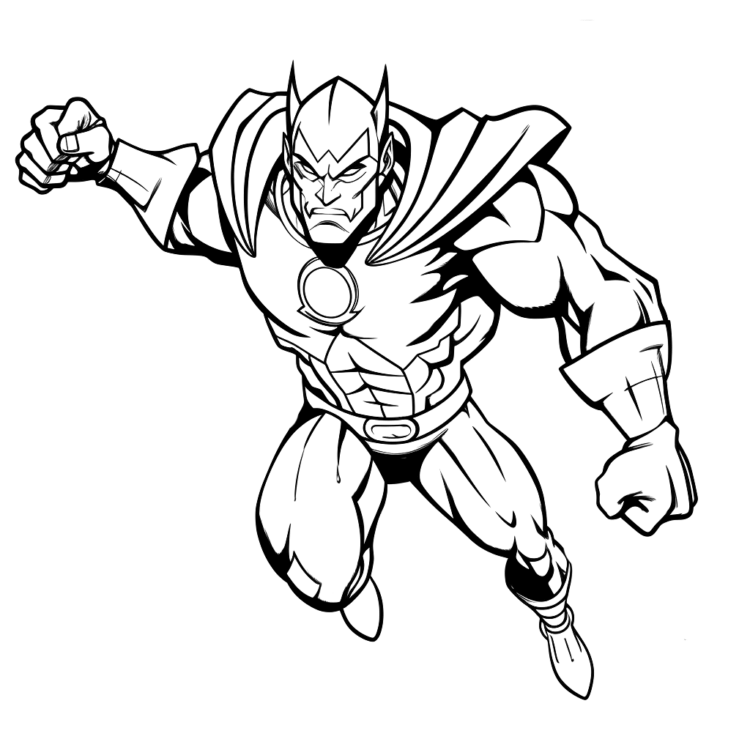 Electrifying superhero coloring page