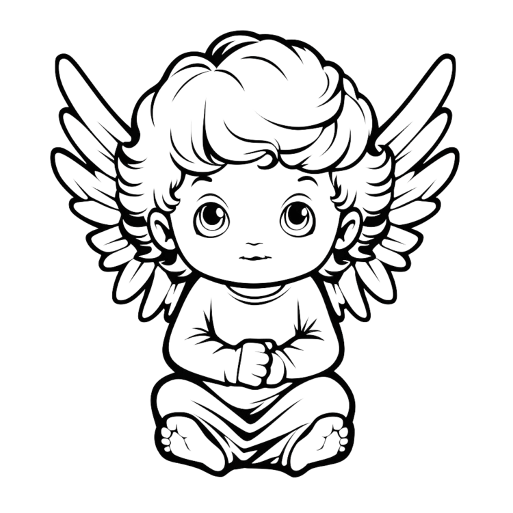 Dibujo para colorear de ángel para colorear