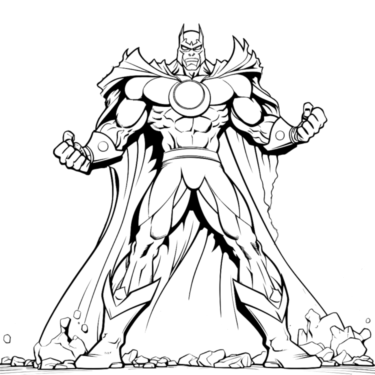Coloring picture fire manipulator superhero