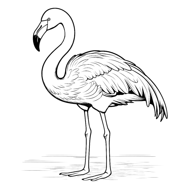 Coloring picture flamingo