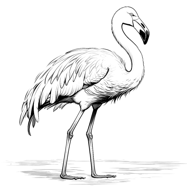 Coloring picture flamingo coloring page