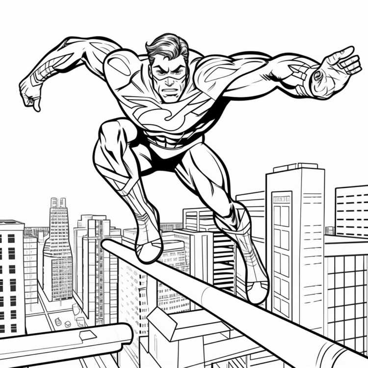 Coloring page Flexible superheroes