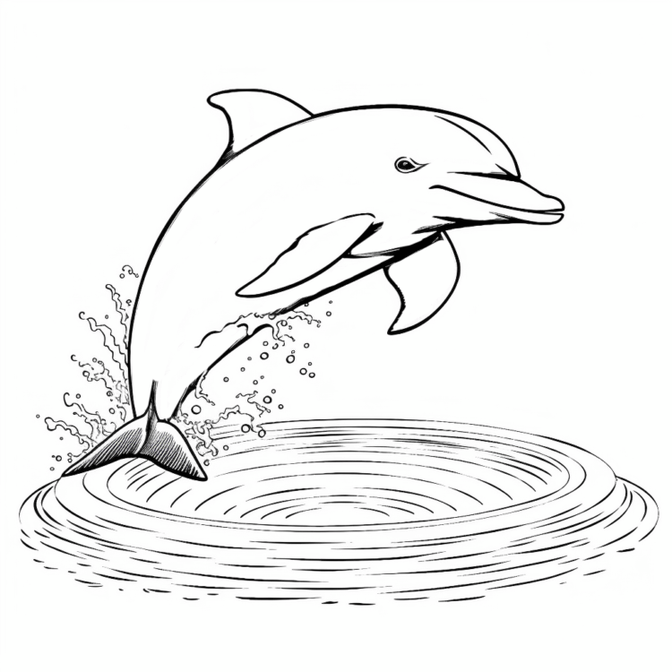 Ausmalbild Flinker Streifendelfin Delphin