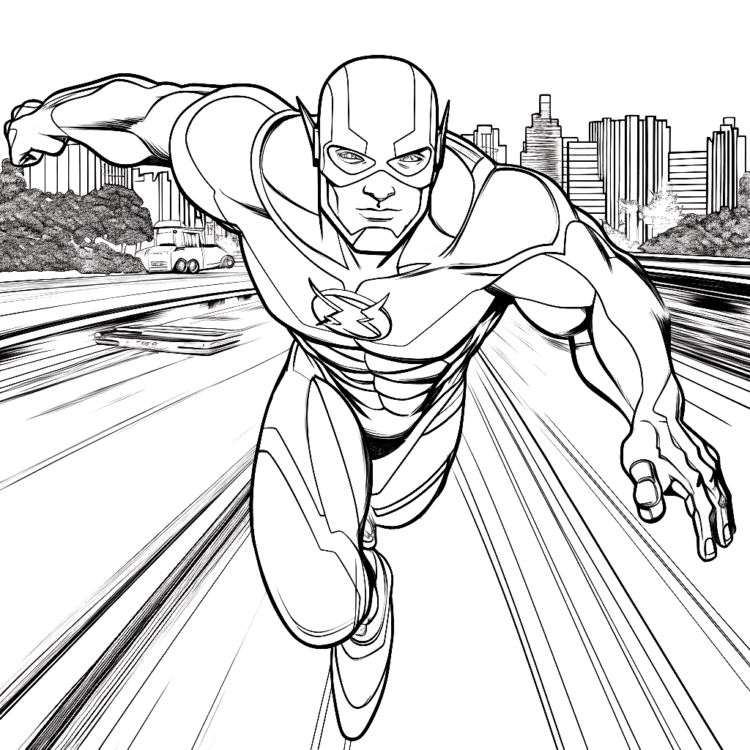 Dibujo para colorear superhéroe gallardo