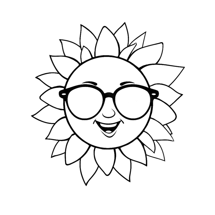 Coloring page Joyful sun
