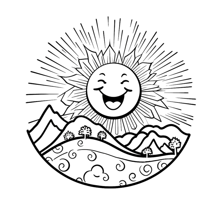 Coloring picture Joyful sunlight