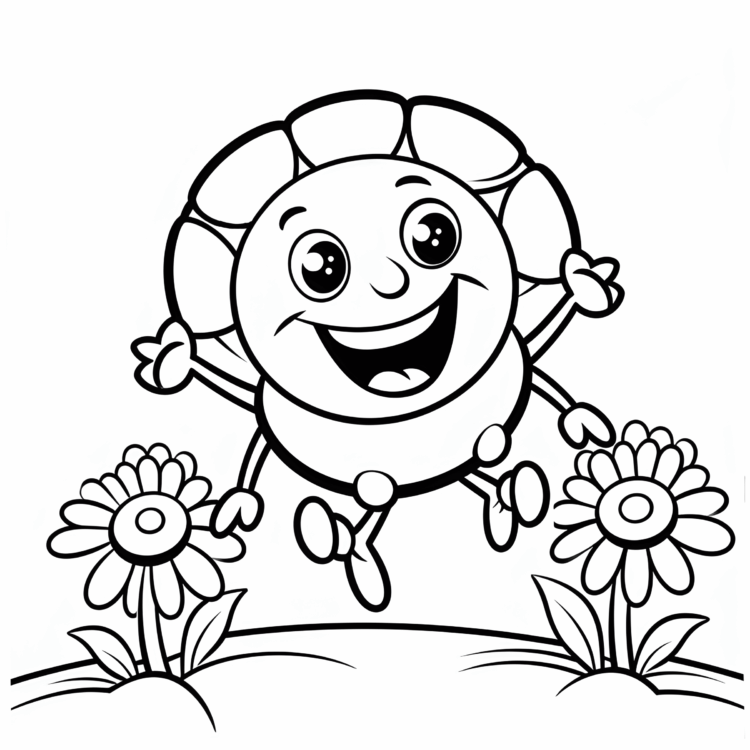 Dibujo para colorear Mariquita feliz