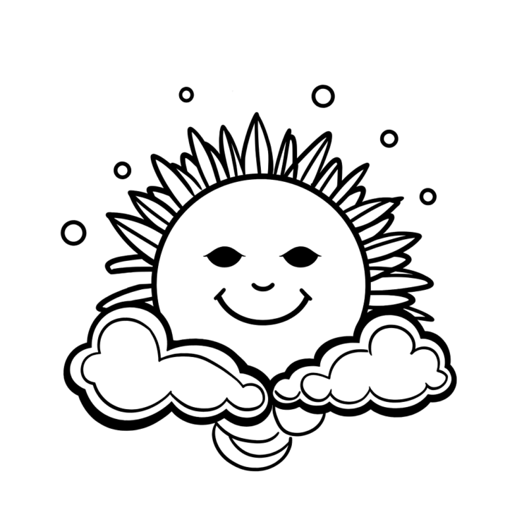 Dibujo para colorear Rayo de sol feliz