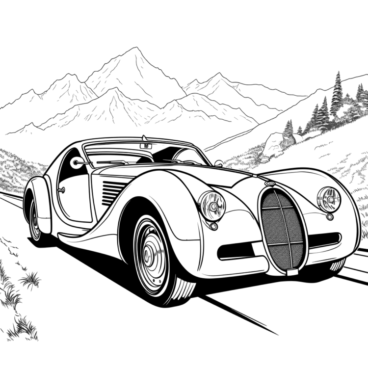Dibujo para colorear Bugatti espumoso