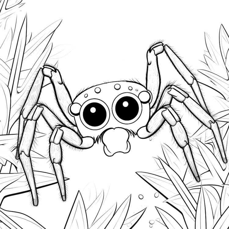 Fearless spider coloring page