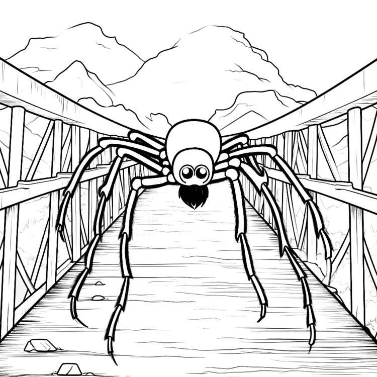 Fearless spider coloring page
