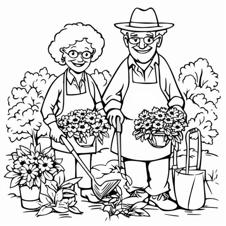Coloring picture gardener