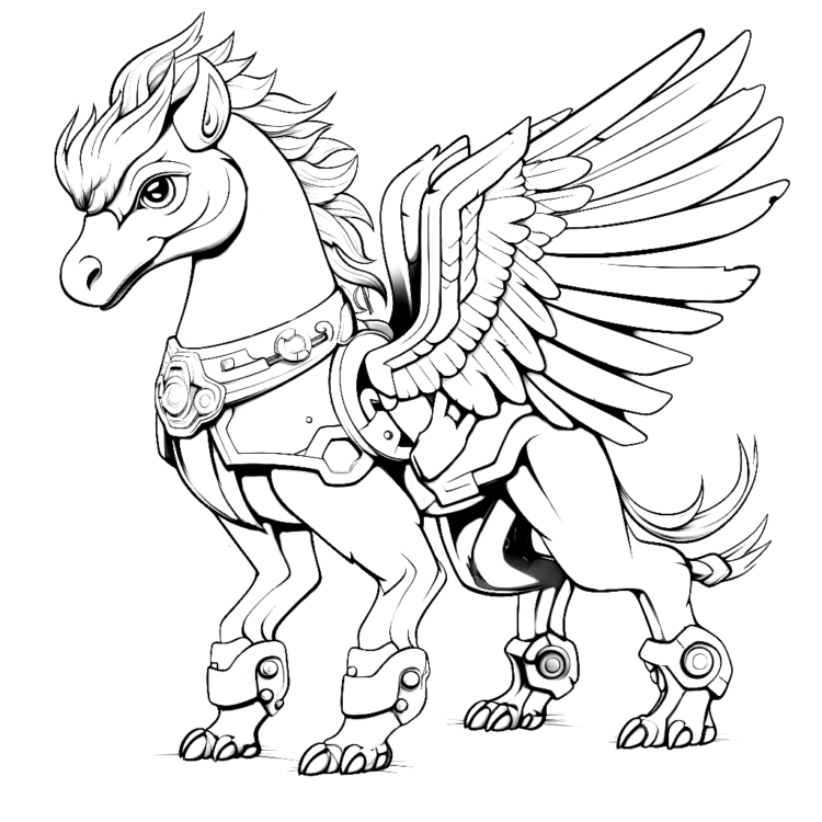 Galactic Pegasus coloring page