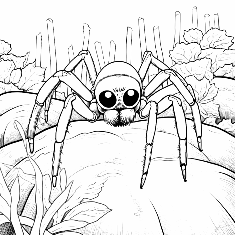 Coloring picture garden spider
