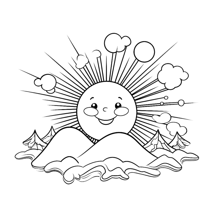 Dibujo para colorear Acogedor amanecer