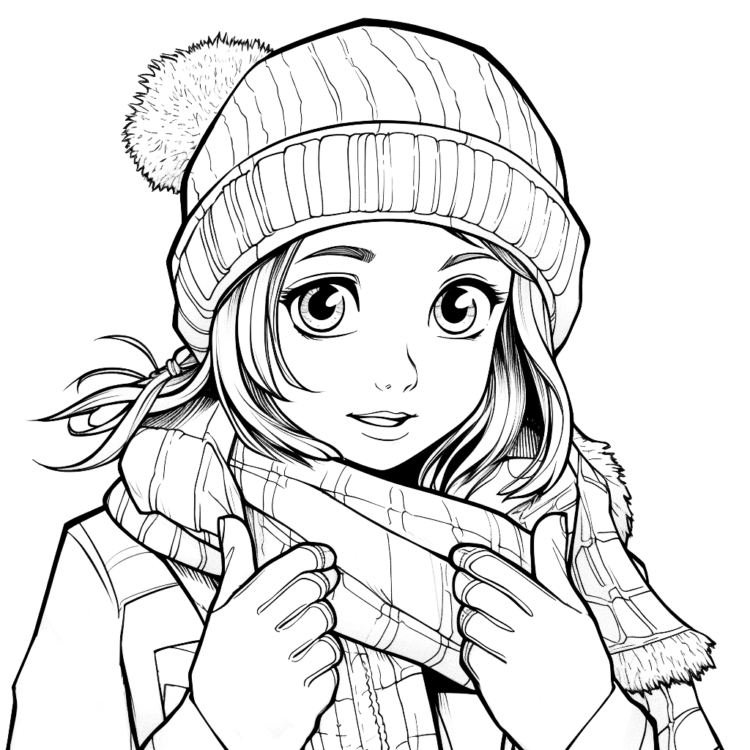 Coloring picture Cozy winter