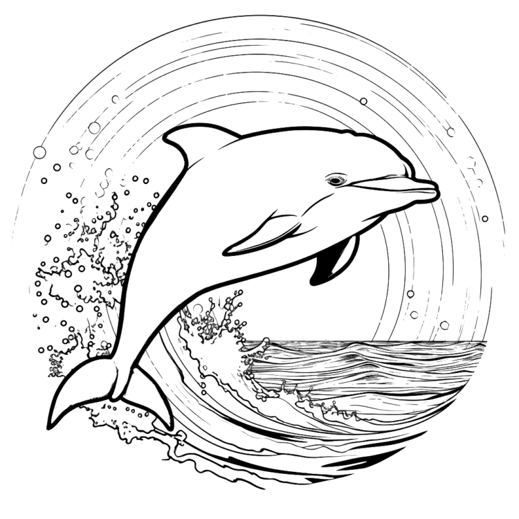 Ausmalbild Giggly-Delfin