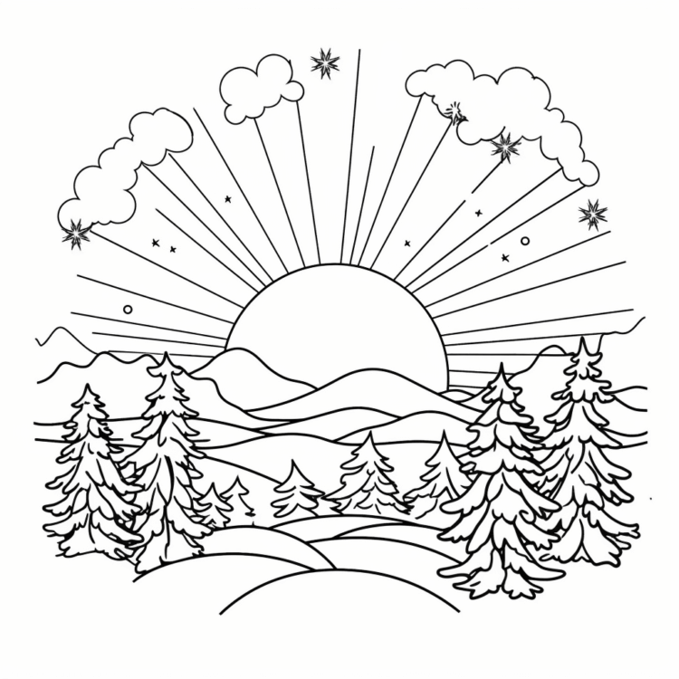 Shiny sun dance coloring page