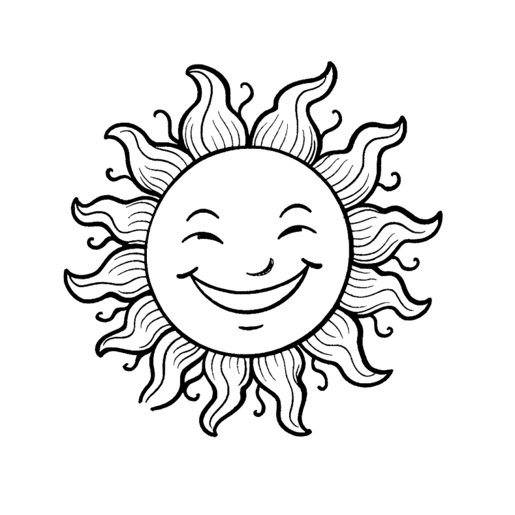 Glowing sunbeam coloring page