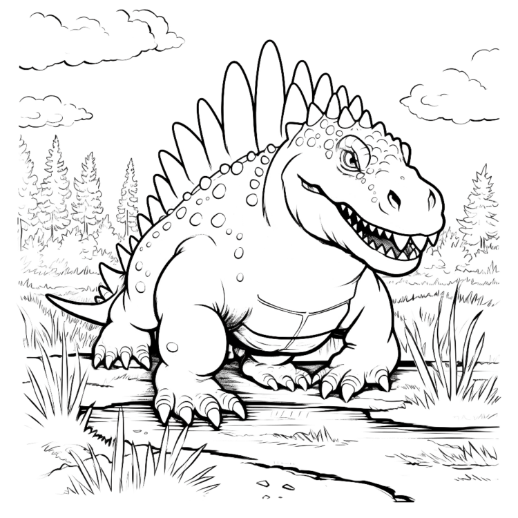 Coloring picture Godzilla coloring page
