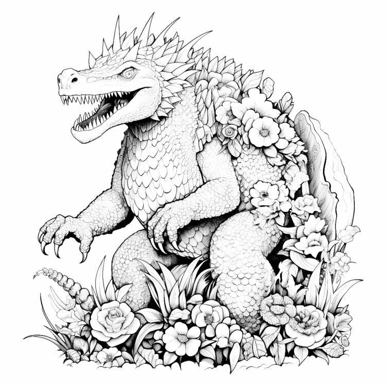 Dibujo para colorear Godzilla Mandala