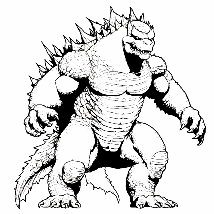 Dibujo para colorear Godzilla de los Titanes