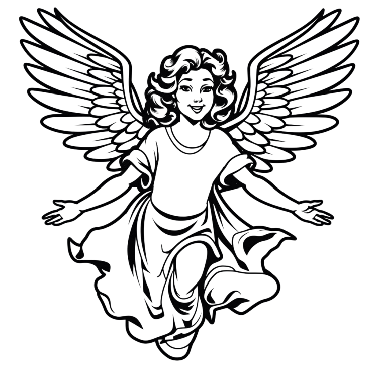 Divine messenger angel coloring page