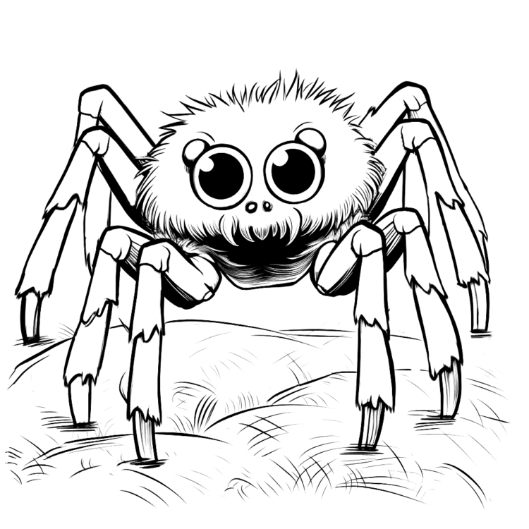 Coloring picture big spider