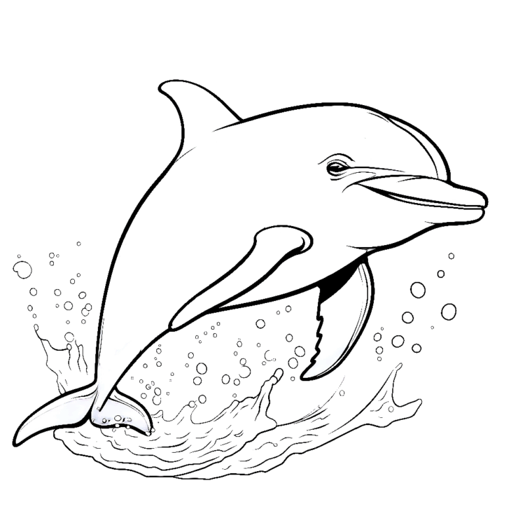 Ausmalbild Großer Delphin