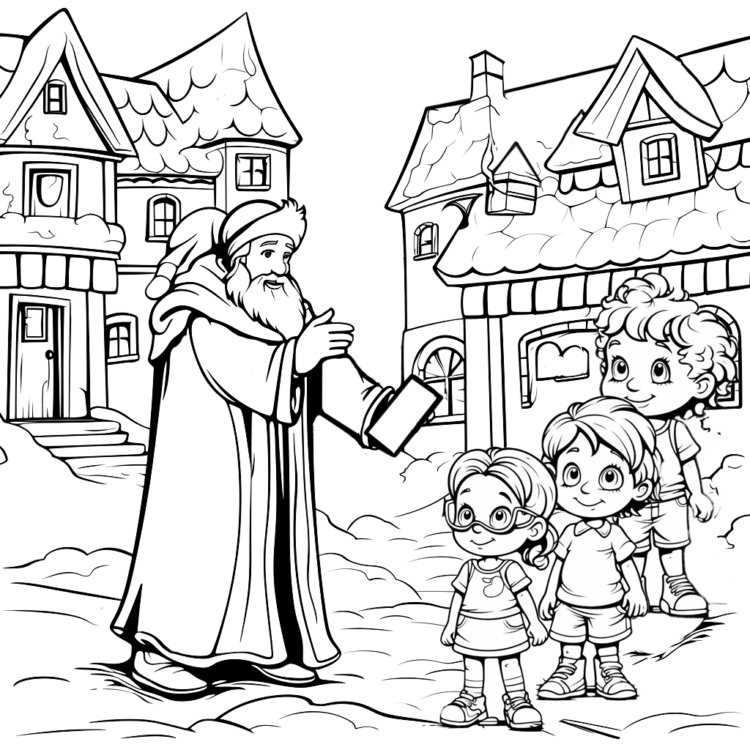 Dibujo para colorear Buen Papá Noel