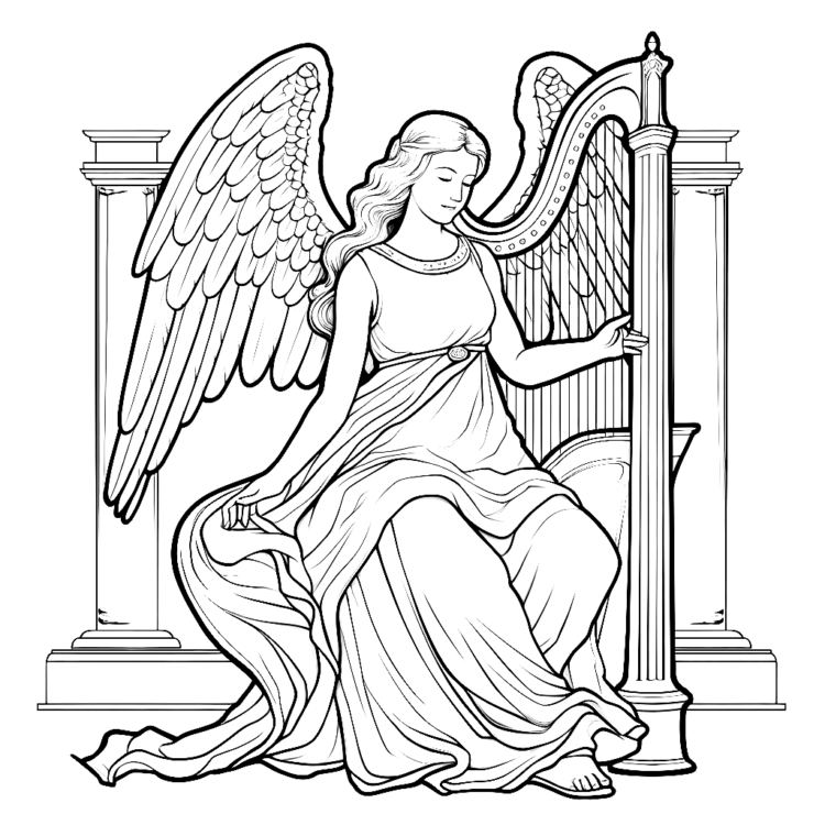 Heavenly angel coloring page