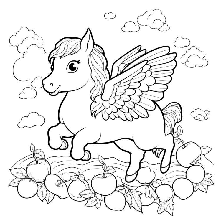 Coloring page Young Pegasus