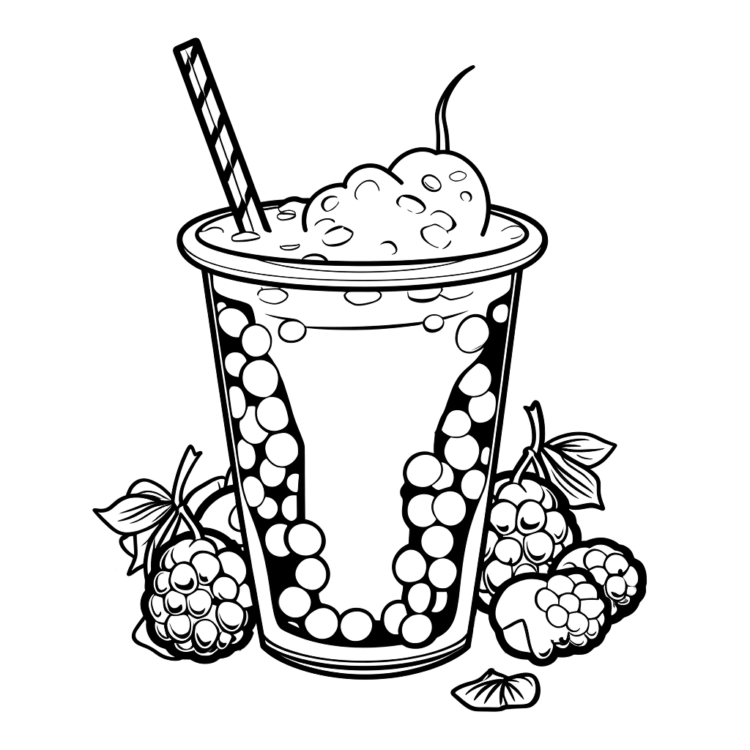 Dibujo para colorear Té de burbujas frío