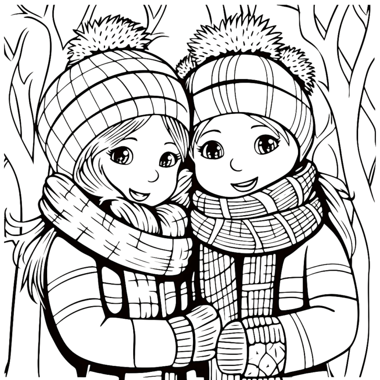 Dibujo para colorear Invierno frío