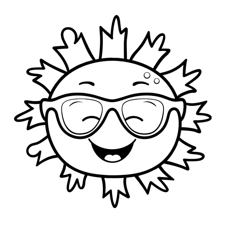 Ausmalbild Lächelnde Sonne