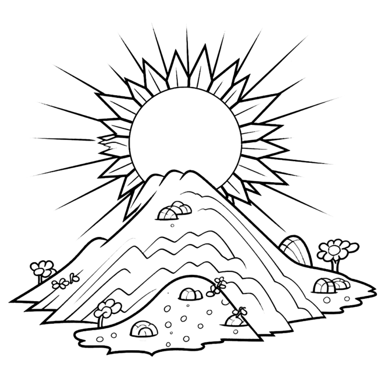 Ausmalbild Lebendige Sonnenuhr