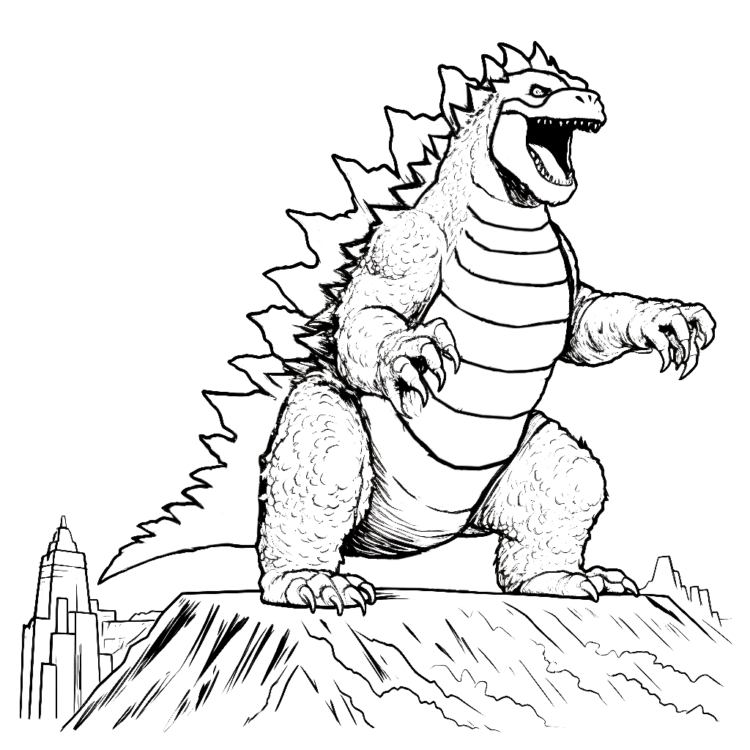 Coloring picture Legendary Godzilla
