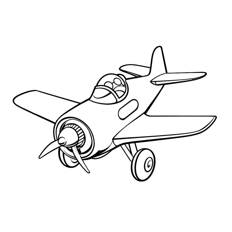 Ausmalbild Leicht Flugzeug