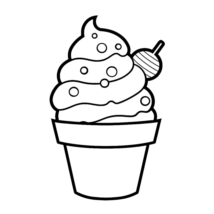 Coloring page Easy to color ice cream