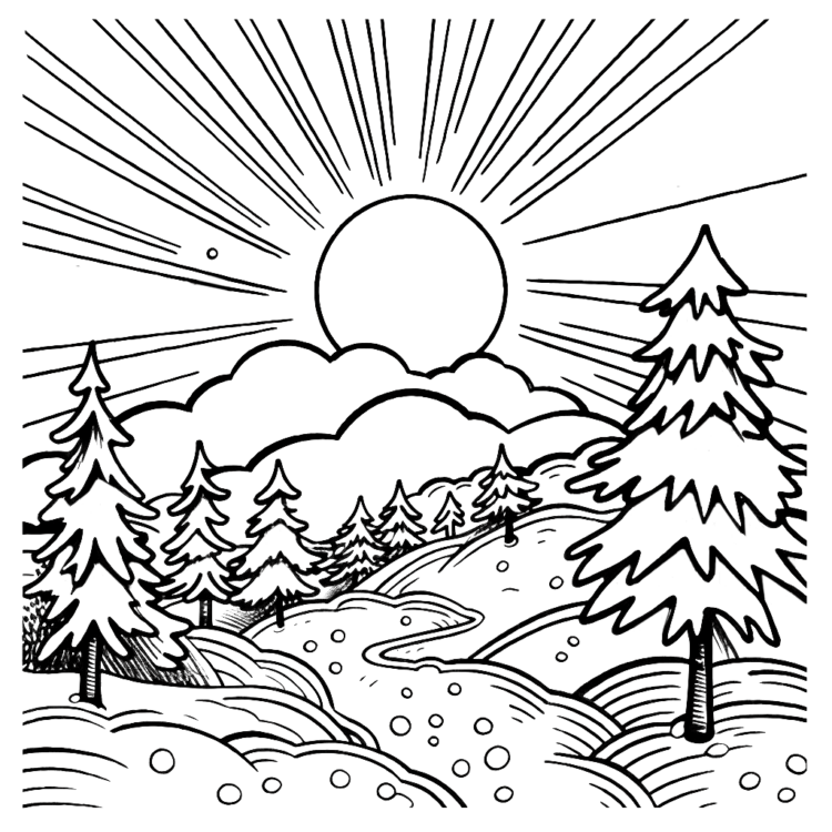 Coloring picture Glowing sunspot