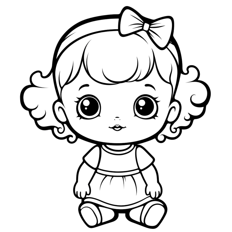 Dibujo para colorear luz colorear muñeca